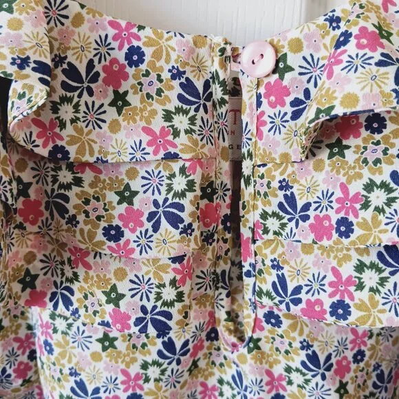 Liberty of London For Target Women's Floral Ruffle Neck Tank Top Size XL - Picture 5 of 13